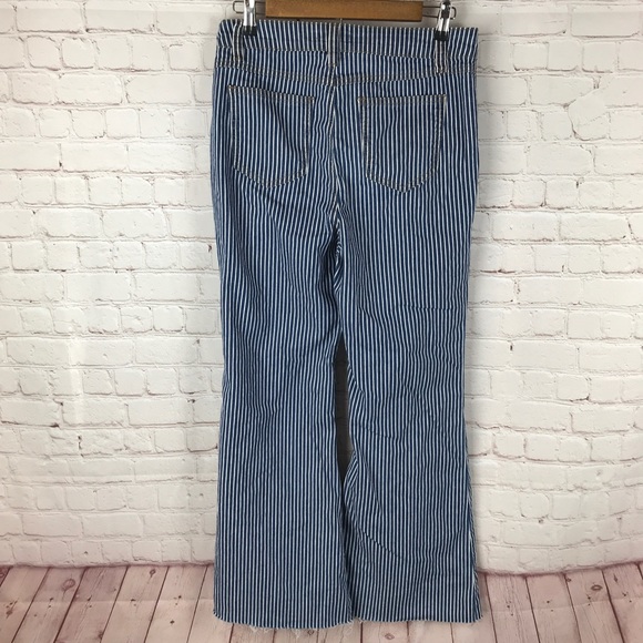 Forever 21 Striped High Waist Wide/flare Leg Jeans - Picture 10 of 13